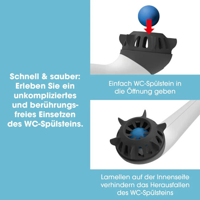 EASYmaxx toilet brush - 2 in 1 click system - white/black 