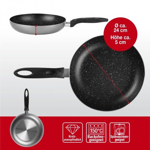 Mama Rossi Aluminium-Pfanne mit Cool-Touch-Griff – 24cm – anthrazit 