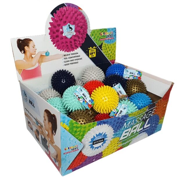 Mixed massage balls, assorted colors in a display 20 pcs