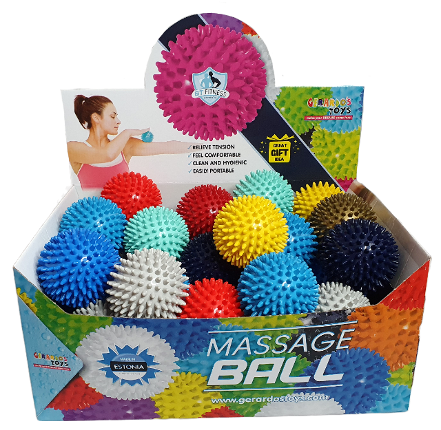 Mixed massage balls, assorted colors in a display 20 pcs