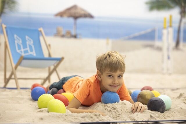 Mixed mini sports balls for kids, assorted colors in a display 14 pcs