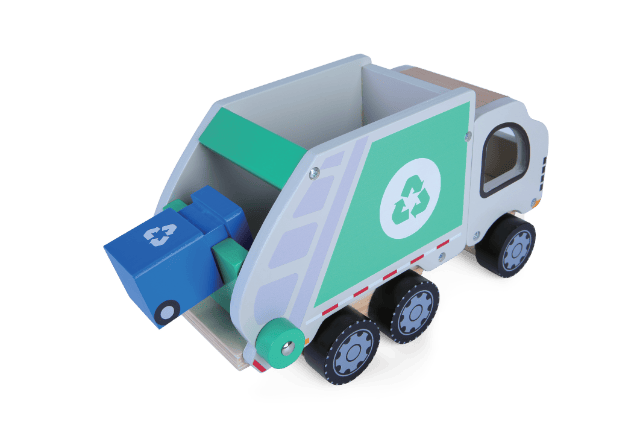 Wooden recycling truck