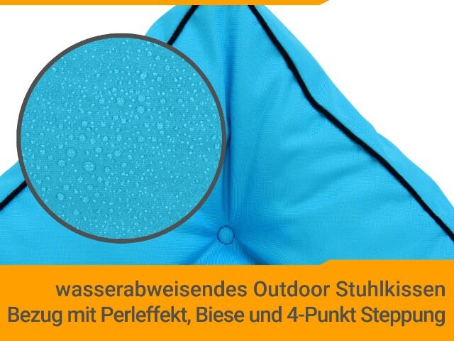 MEGA SALE Outdoor Boxkissen Sitzkissen Gastro 40x40x9 cm mit Trageriemen