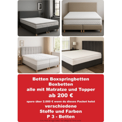 P3 Nov 25 Betten Möbel Boxbetten verschiedene Ausführungen Stoffe Farben