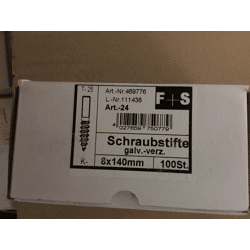 Stockschrauben Schraubstifte verzinkt Holzgewinde metrisches Gewinde Palette 56