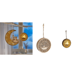 LED-Holzdeko Eid Mubarak Ramadan Deko Licht Muslimische Dekoration Festtagsdeko Holzlicht Geschenk Restposten