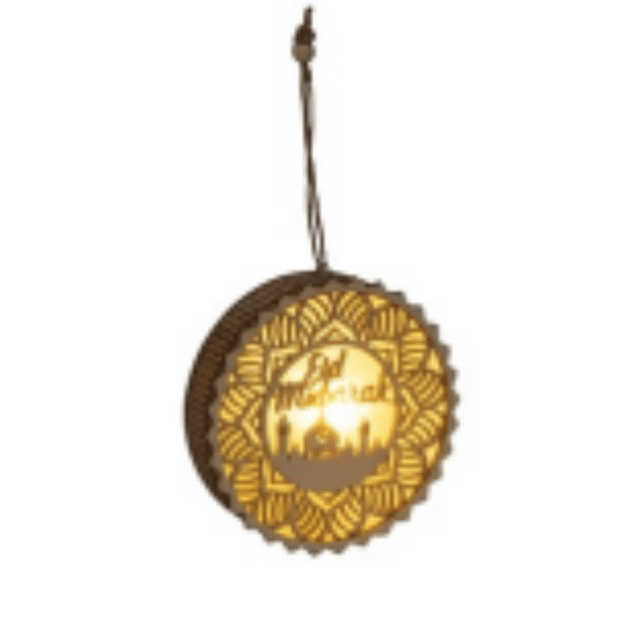 LED-Holzdeko Eid Mubarak Ramadan Deko Licht Muslimische Dekoration Festtagsdeko Holzlicht Geschenk Restposten