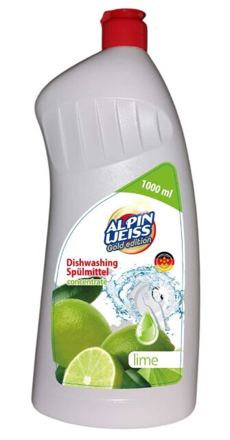Geschirrspülmittel, Spülmittel, Dishwashing detergent, washing-up liquid, ALPINWEISS Lemon, Lime1000ml