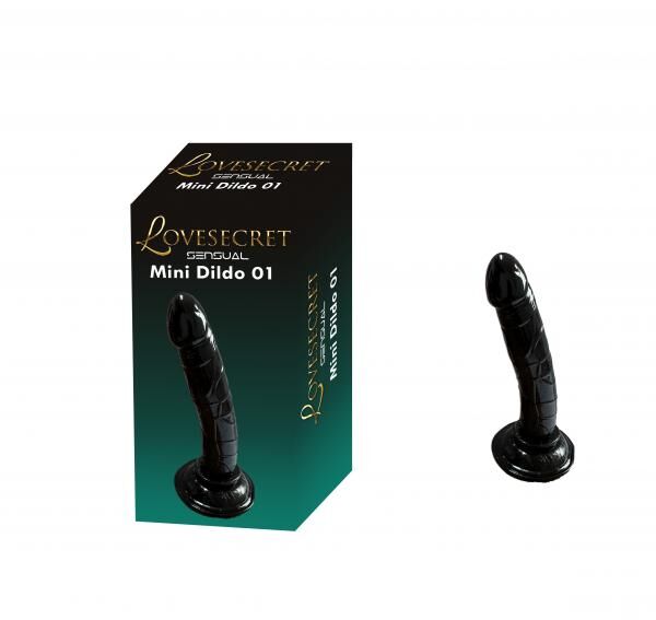 LoveSecret Sensual – LS30 - Mini Dildo 01 Black - Realistic Dildo Suction Cup 14 Cm / 5.5 Inch