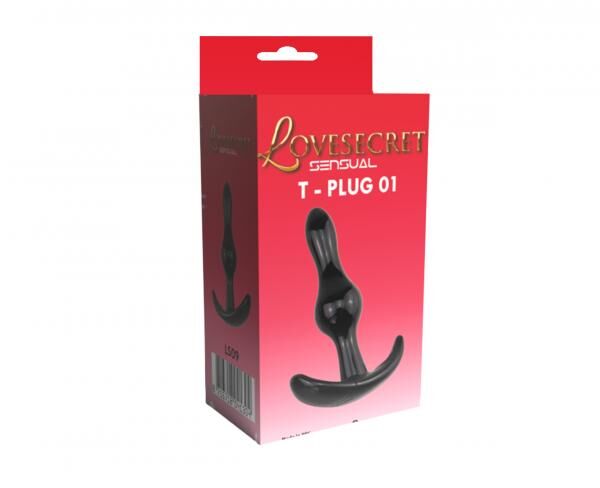 Lovesecret Sensual - LS09 - T-Plug 01 - Anal Plug Black - 8,5 Cm / 3,5 Inch