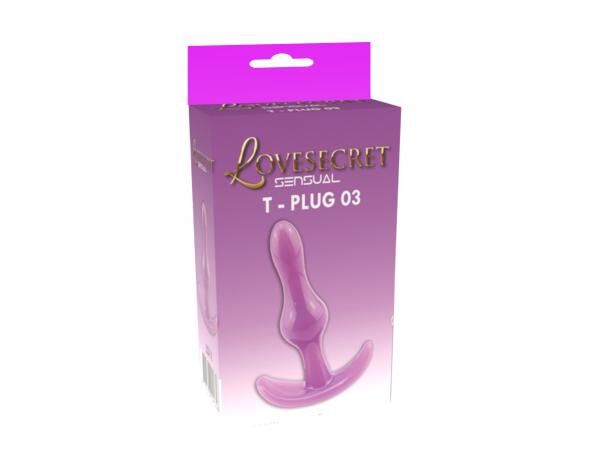 Lovesecret Sensual - LS11 - T-Plug 03 - Anal Plug Lila - 8,5 Cm / 3,5 Zoll