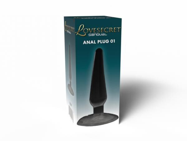 Lovesecret Sensual - LS27 - Anal Plug 01 Schwarz - Saugnapf - 11 Cm / 4,3 Inch