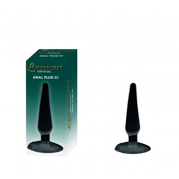Lovesecret Sensual - LS27 - Anal Plug 01 Schwarz - Saugnapf - 11 Cm / 4,3 Inch