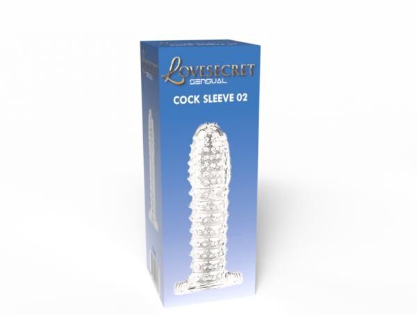 Lovesecret Sensual - LS38 - Cock Sleeve 02 - Transparente Penishülse gerippt - Länge 12,5 CM/ 4.9 Inch