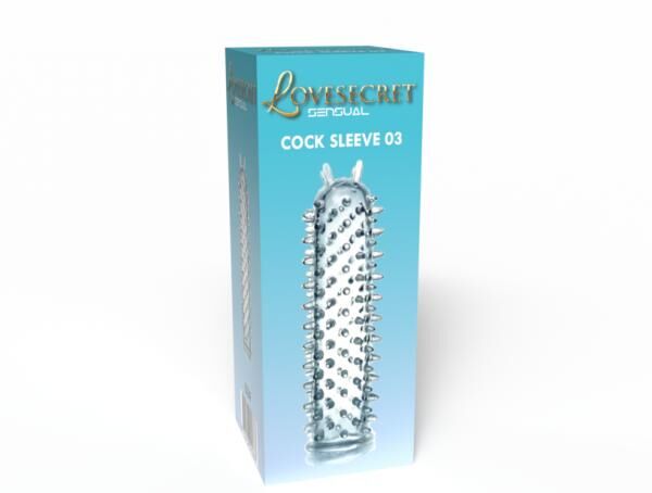 Lovesecret Sensual - LS39 - Schwanzhülse 03 - Transparente Penishülse gerippt - Länge 12,5 CM/ 4.9 Inch