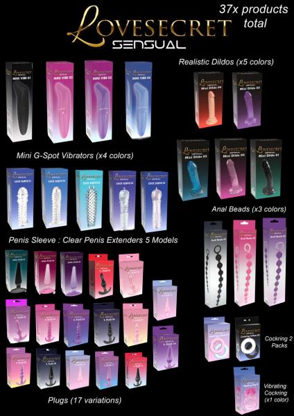 Lovesecret Sensual - LS48 - 37 Pcs Mega Deal Pack  Vibratoren / Realistische Dildos / Plugs / (Vibrating) Cockrings