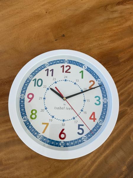 Isabel Iven Designer Wanduhr für Kinder Blau