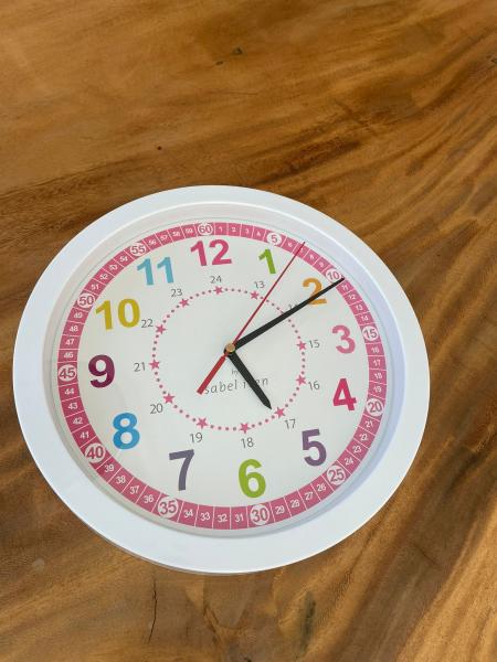 Isabel Iven Designer Wanduhr für Kinder Rosa Pink