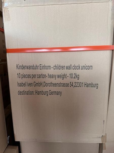 Isabel Iven Designer Wanduhr Rosa Pink mit Einhorn für Kinder