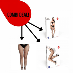 Body Pleasure - Fishnet Combo Pack - Schwarz (großes + kleines Raster)