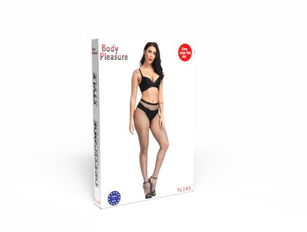 Body Pleasure - Fishnet Combo Pack - Schwarz (großes + kleines Raster)