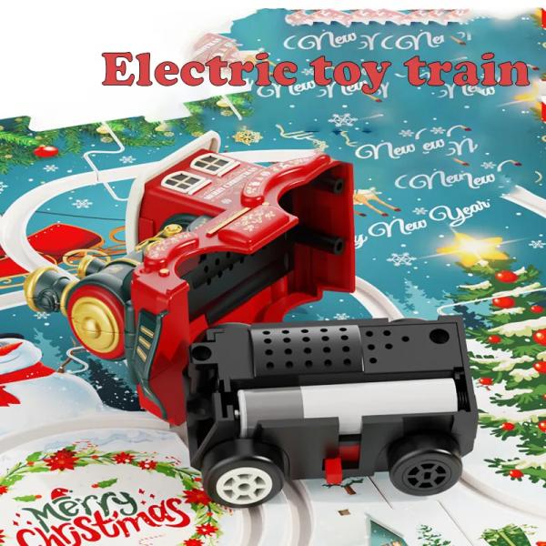 MerryRail™ Weihnachtspuzzle mit elektrischem Zug - 25 Stück