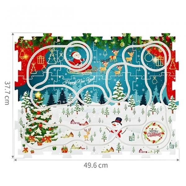 MerryRail™ Weihnachtspuzzle mit elektrischem Zug - 25 Stück