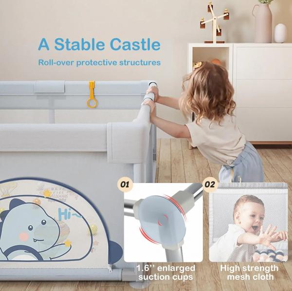 PlayFort™ Kinder Aktivitätslaufstall - 180 x 150 cm - Grau, Beige