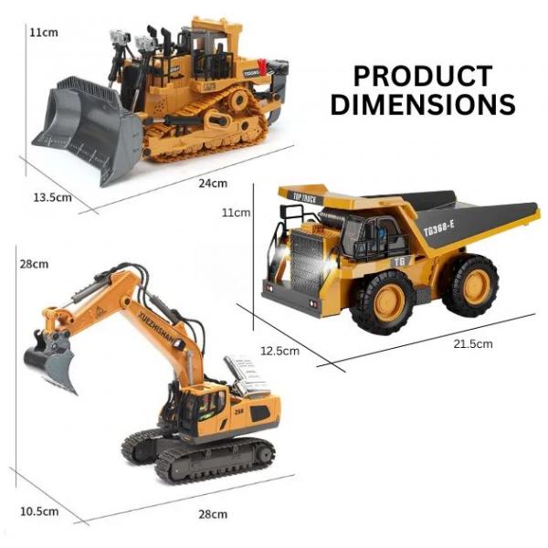 PowerCrew™ elektrisch ferngesteuerte Baumaschine (Bagger, Bulldozer, Kipplaster)