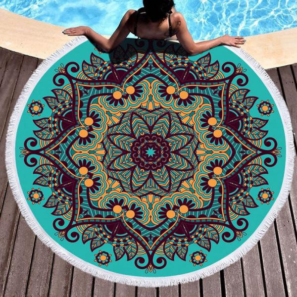 Rundes Strandtuch Mandala