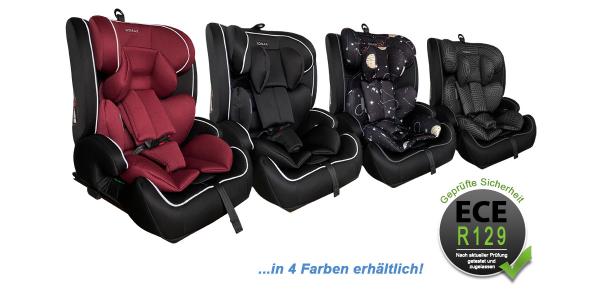 Xomax Kindersitz ISOFIX 9–36 kg ECE R129 i-Size Gruppe 1/2/3 mit 5-Punkt-Gurt mitwachsender Auto-Kindersitz Sitzerhöhung  