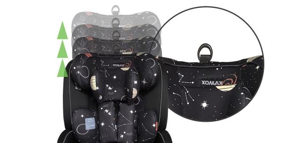 Xomax Kindersitz ISOFIX 9–36 kg ECE R129 i-Size Gruppe 1/2/3 mit 5-Punkt-Gurt mitwachsender Auto-Kindersitz Sitzerhöhung  