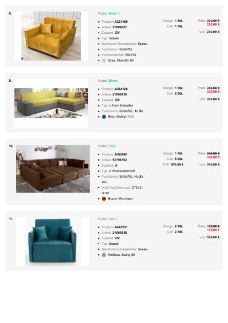 Black Week Möbel Paket Sofas Betten Sessel Superpreis viele Modelle große Auswahl