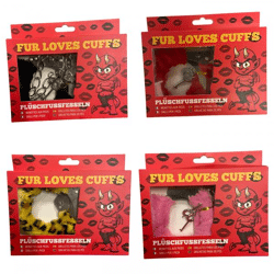 Extra Heavy Furry Cuffs Mix Box 24 Pcs - 4 Colours - Extra Long Chain - extra Big - each Cuffs 265 Gram