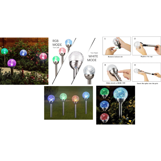 Gartenleuchten 4er Set Außenleuchten Gartenlicht Outdoor Wetterfeste Gartenbeleuchtung Restposten