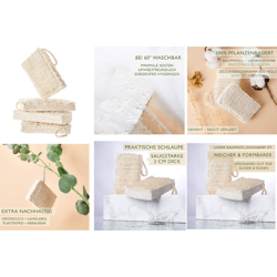 SWUPER 4X Luffa Spülschwamm Haushaltsschwamm Bio Küchenschwamm Nachhaltiger Plastikfreier Restposten