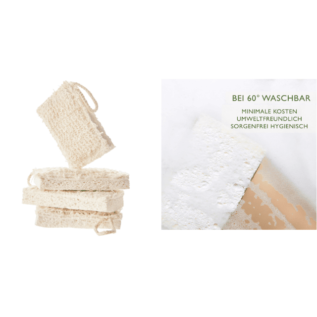 SWUPER 4X Luffa Spülschwamm Haushaltsschwamm Bio Küchenschwamm Nachhaltiger Plastikfreier Restposten