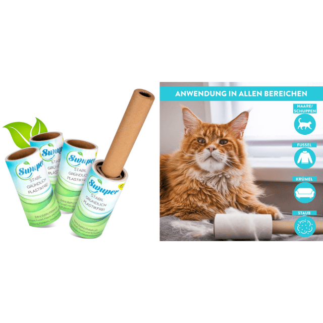Swuper Fusselrolle Fusselroller Textilroller Fusselentferner Wiederverwendbare Rollbürste Tierhaare Entferner Restposten