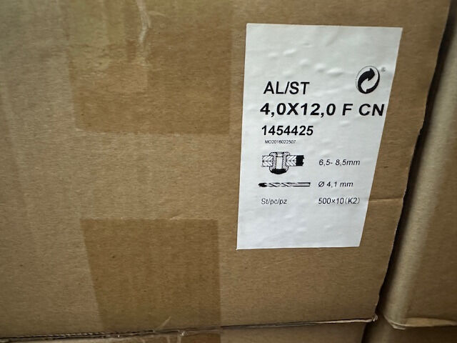 Gesipa Blindnieten Alu/Stahl Flachkopf 4x12 mm Palette 112