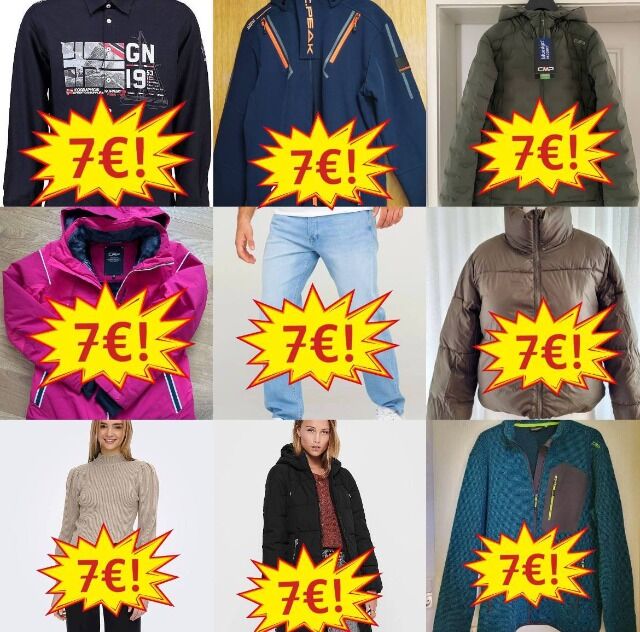 6,90 € Winter Markenbekleidung Mix Kategorie A/B Kundenrücksendungen Herren/Damen Boxware gemischte Größen auf Lager