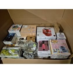 350 € Stock Mix Palette, Kategorie A/B/C, 60–70 Artikel, Haushaltsgeräte, Kinderwaren, Möbel, Marken wie Philips, Bosch, Tefal, LEGO, Disney