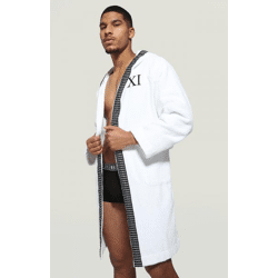 BIKKEMBERGS Men's Bathrobe BKK1MBR01 BLACK/NAVY/WHITE/GRAY