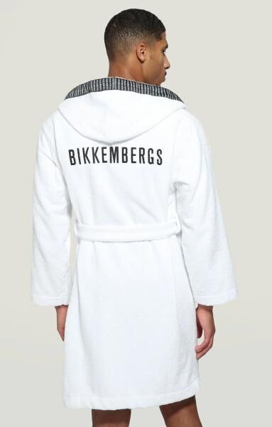 BIKKEMBERGS Men's Bathrobe BKK1MBR01 BLACK/NAVY/WHITE/GRAY