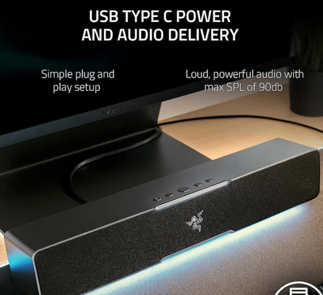 Razer Leviathan V2 X – Kompakte Gaming-Soundbar mit USB-C Audio – Neuware