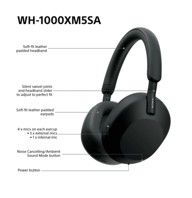 Sony WH-1000XM5 SA – Premium Noise Cancelling Kopfhörer – Wireless, Hi-Res Audio – Neuware