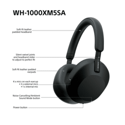 Sony WH-1000XM5 SA – Premium Noise Cancelling Kopfhörer – Wireless, Hi-Res Audio – Neuware