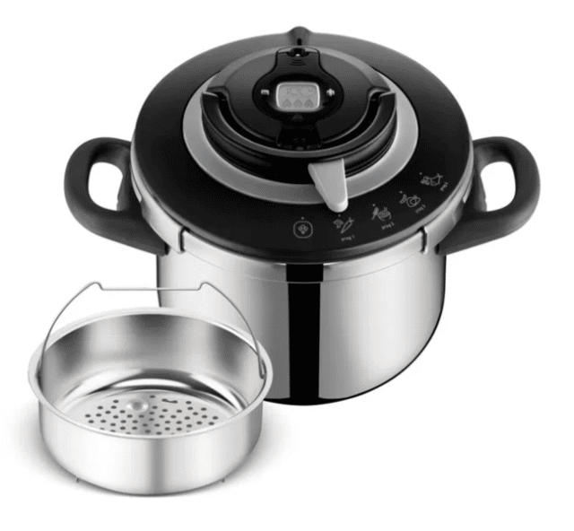 Tefal 10-L Edelstahl-Schnellkochtopf – P4551500 – Extra groß, sicher & energieeffizient – Neuware