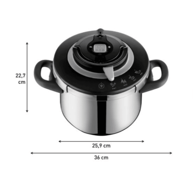 Tefal 8-L Edelstahl-Schnellkochtopf – P4551400 – Robust, sicher & energieeffizient – Neuware