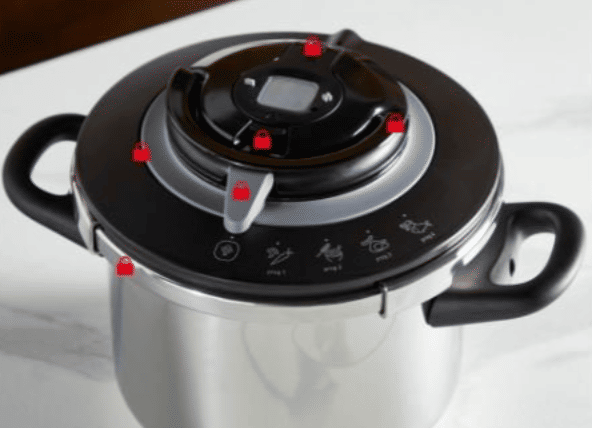 Tefal 8-L Edelstahl-Schnellkochtopf – P4551400 – Robust, sicher & energieeffizient – Neuware