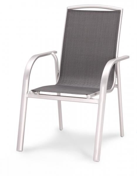 Best Palermo Stapelsessel Aluminium/Ergotex Silber/Anthrazit